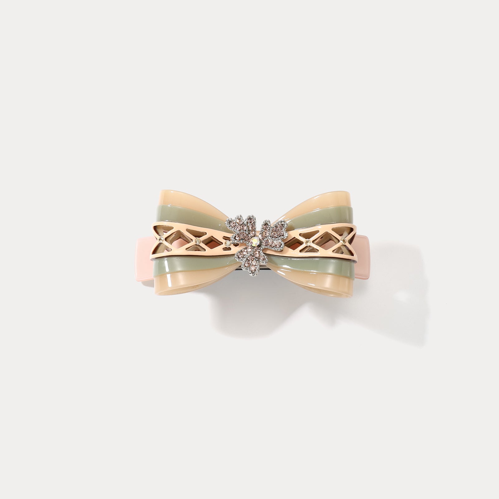 Bow Tie Colorblock Brass Claw Clips