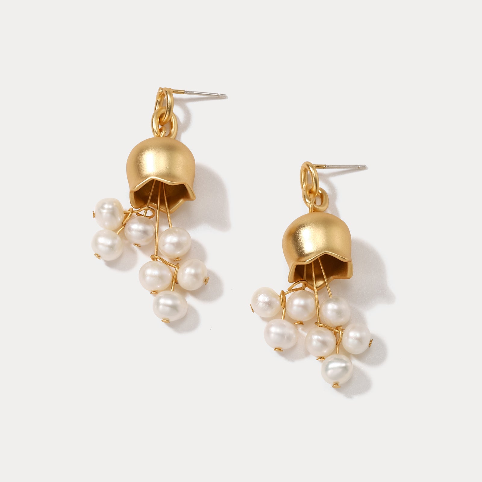 Lily Of The Valley Pearl Dangling Earrings