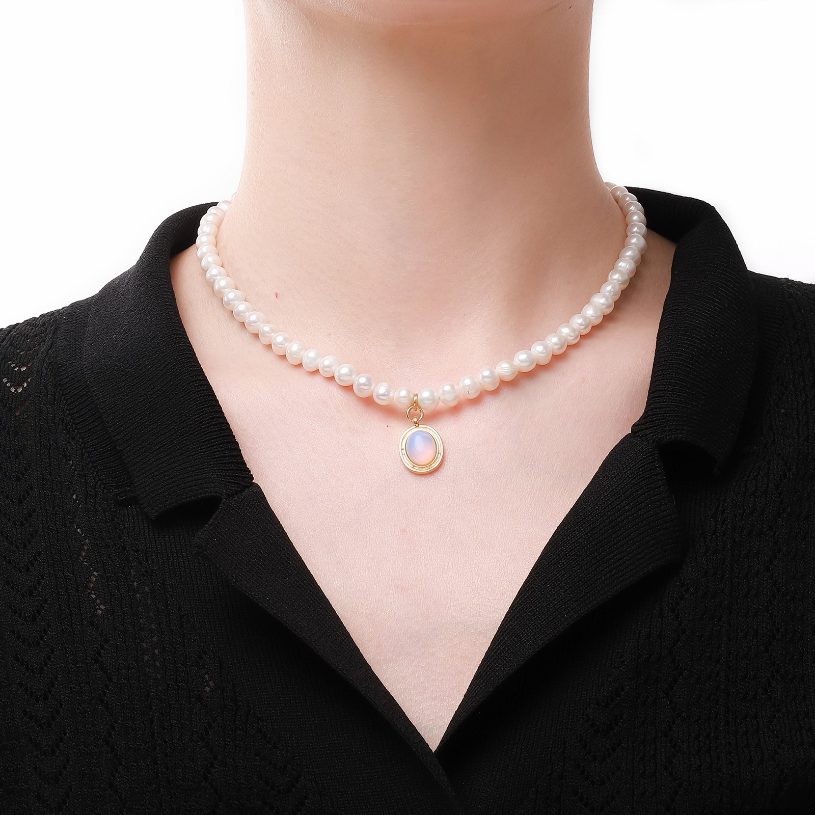 Moonstone Pearl Elegant Necklace