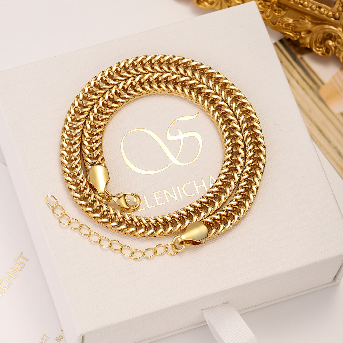 gold franco snake chain necklace