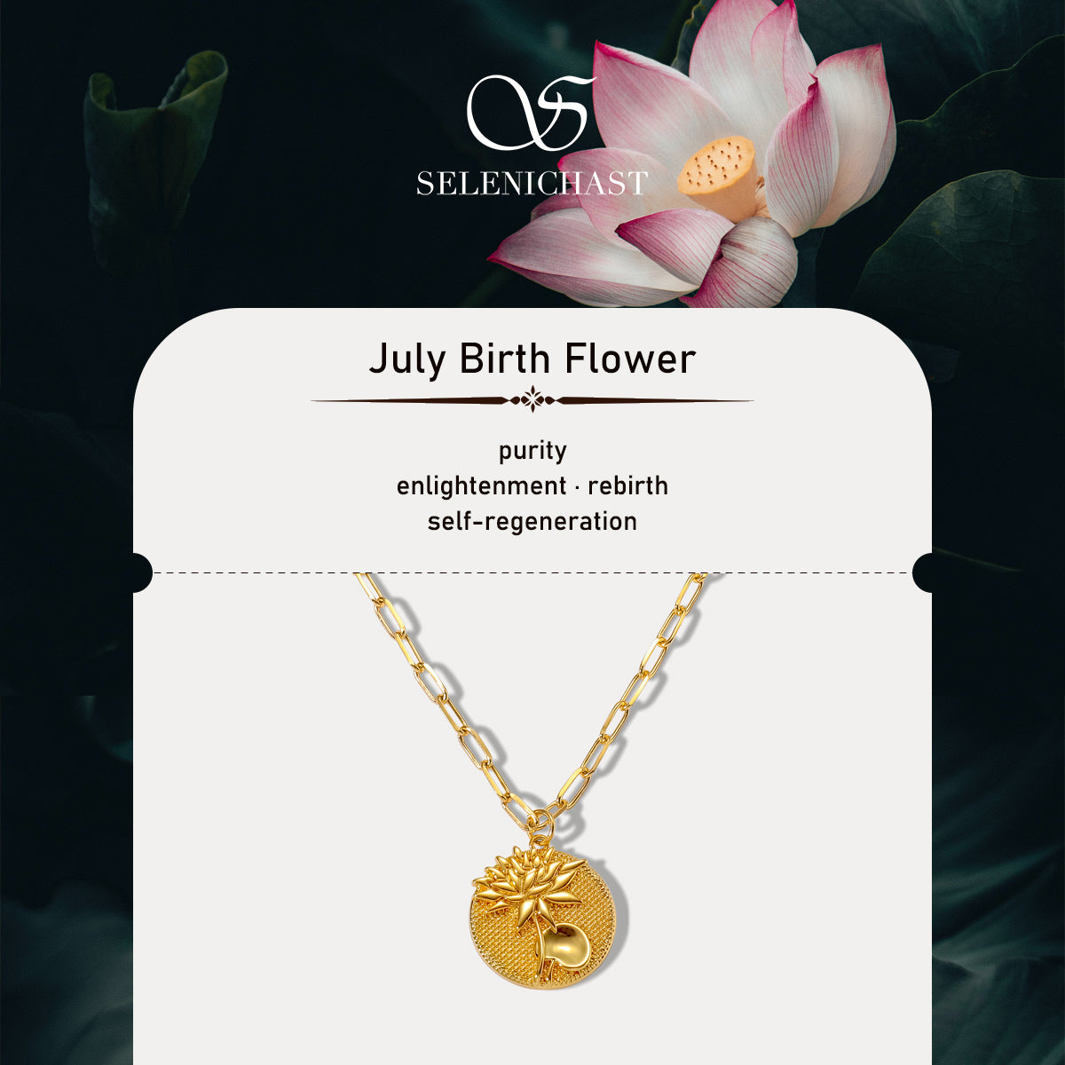 enlightenment floral pendant lotus necklace july