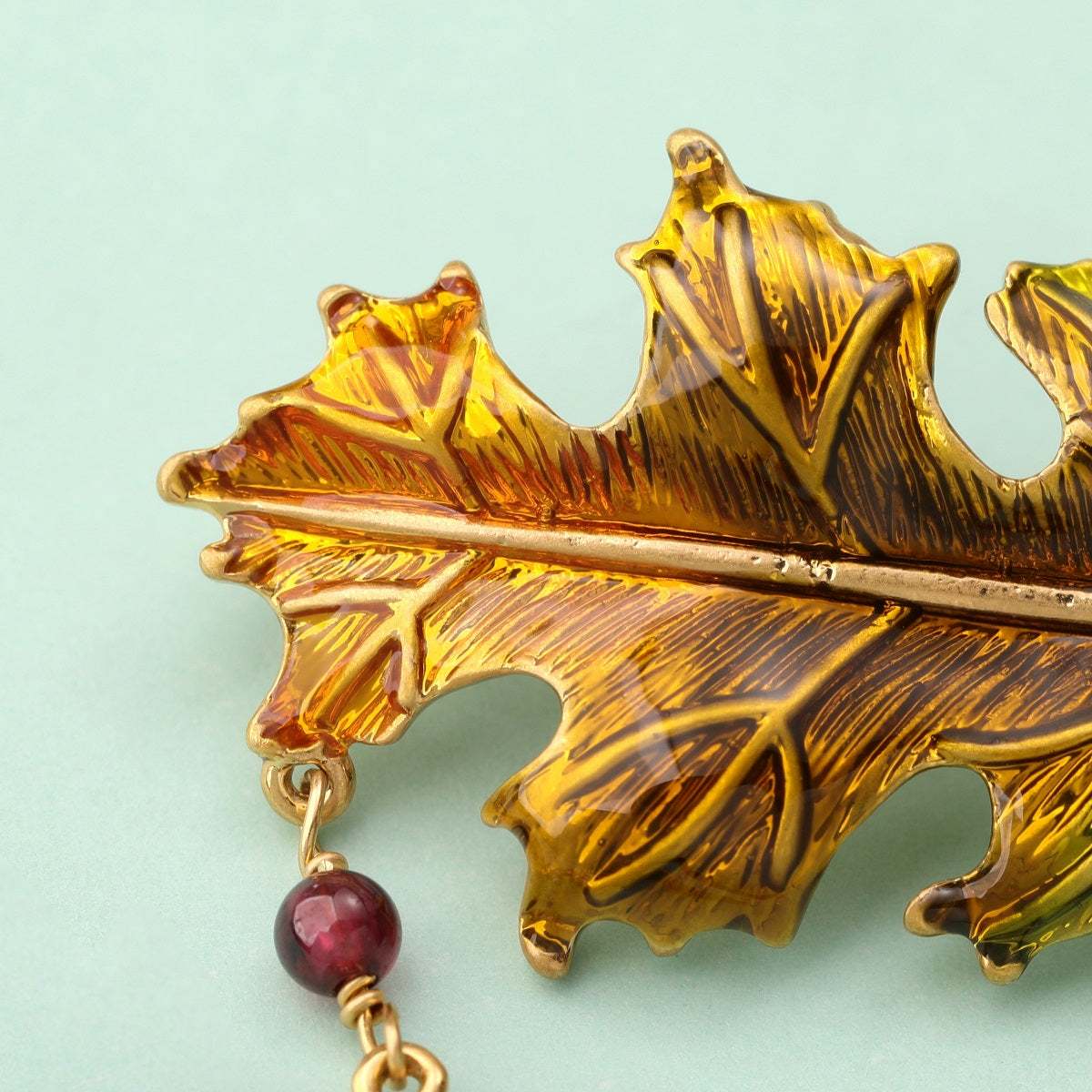 Ladybug Enamel Gold Leaf Brooch