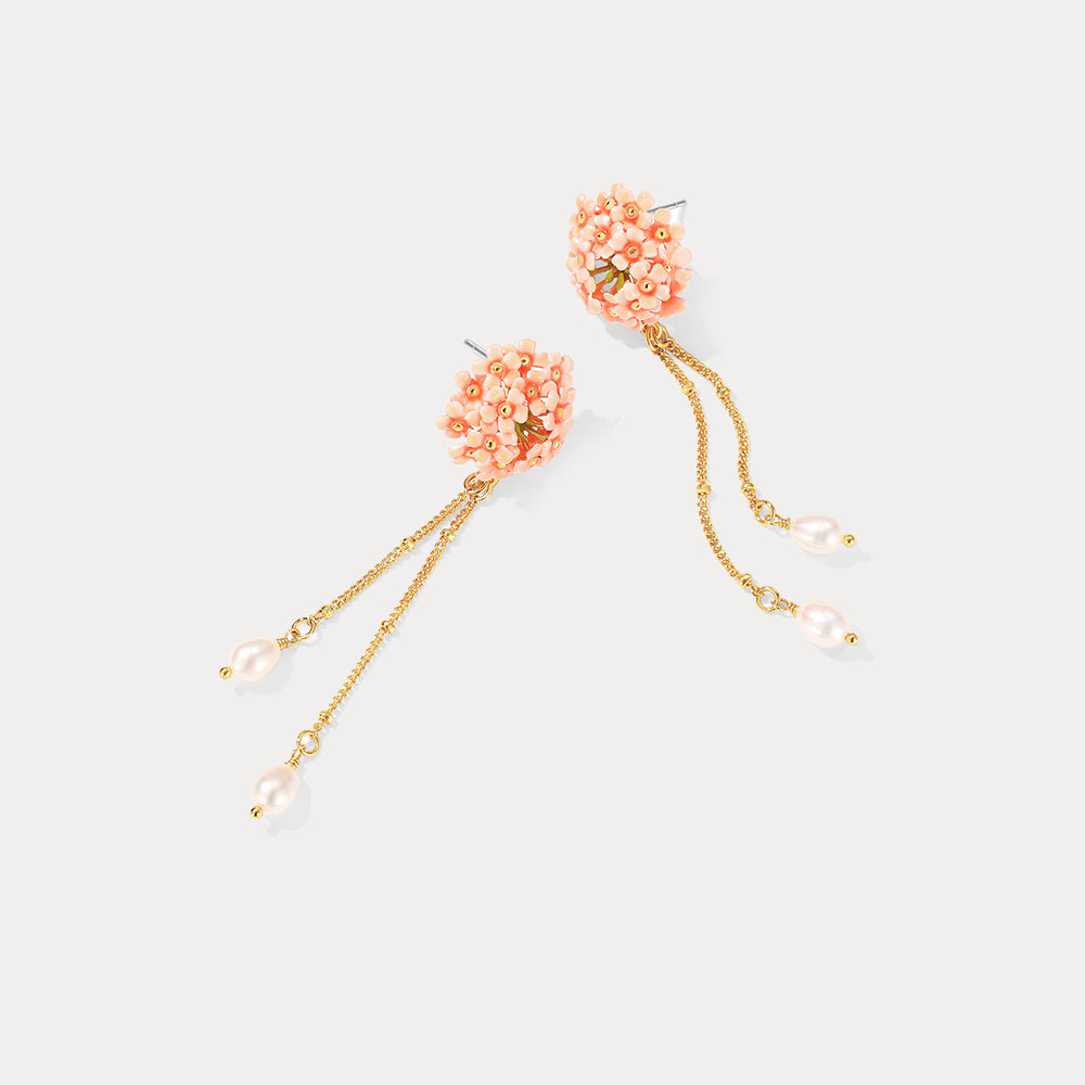 Pink Verbena Tassel Earrings
