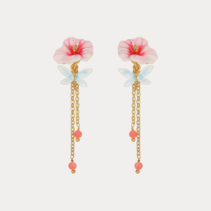 hibiscus gold earrings
