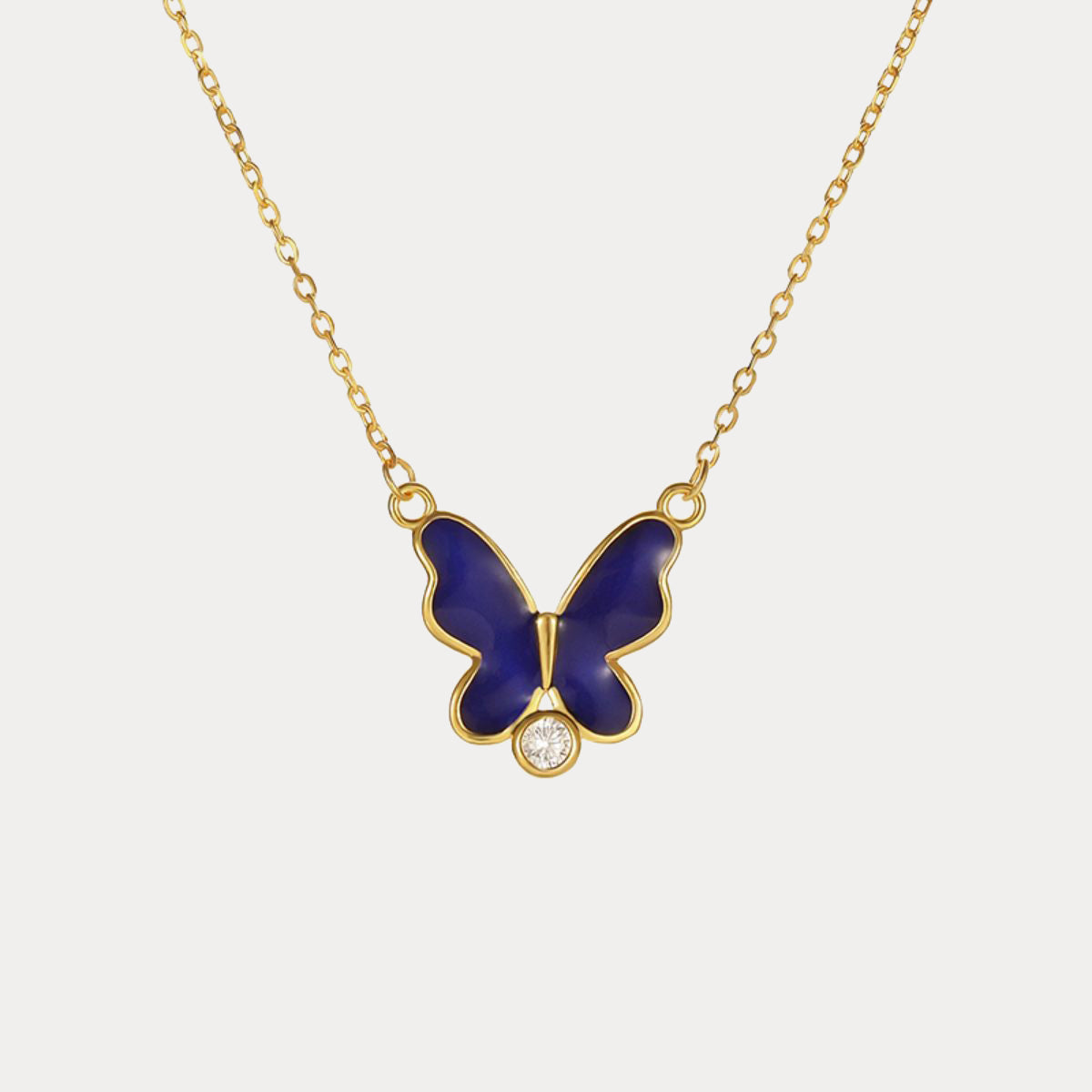 Selenichast thermochromic butterfly enamel necklace