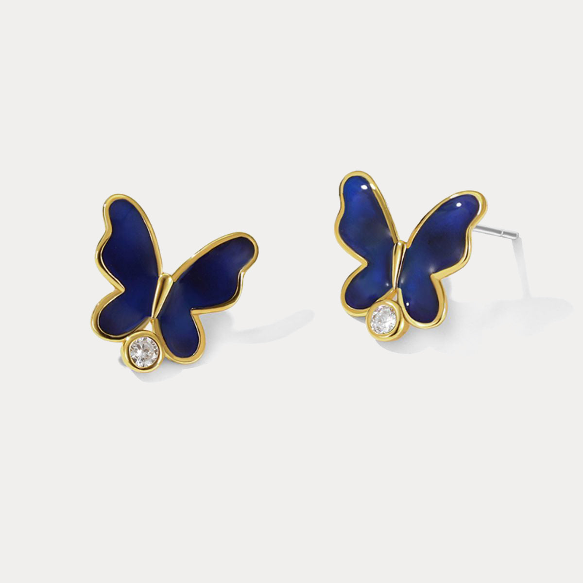 thermochromic butterfly enamel silver earrings