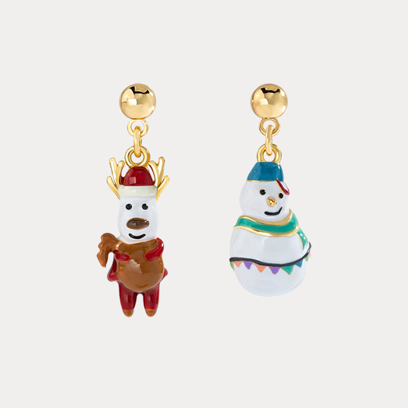 Selenichast Reindeer & Snowman Earrings