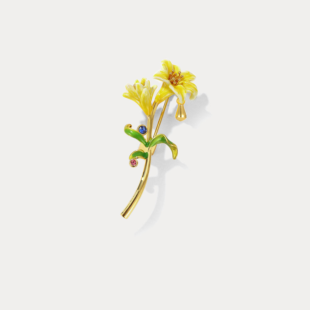 Selenichast lily brooch