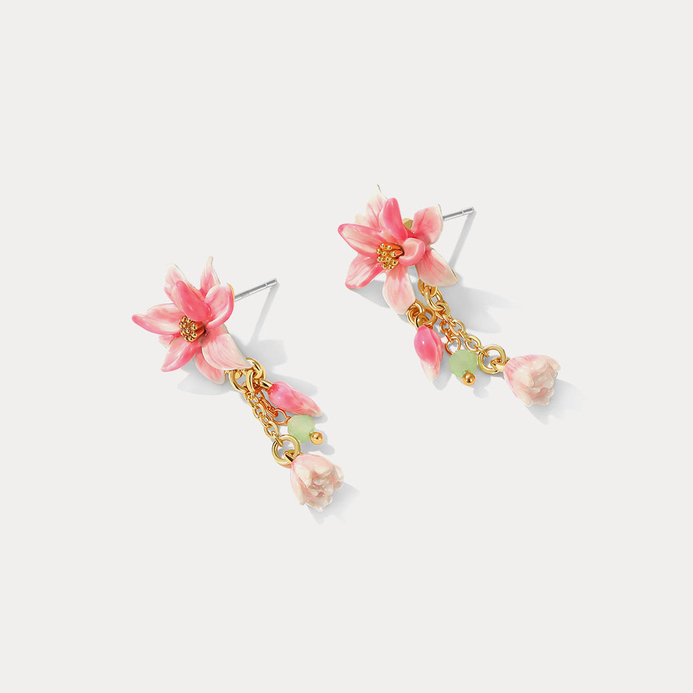 vintage magnolia earrings