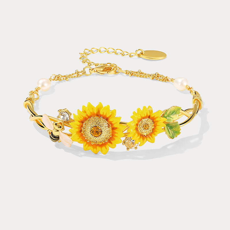 Selenichast Sunflower & Bee Bracelet
