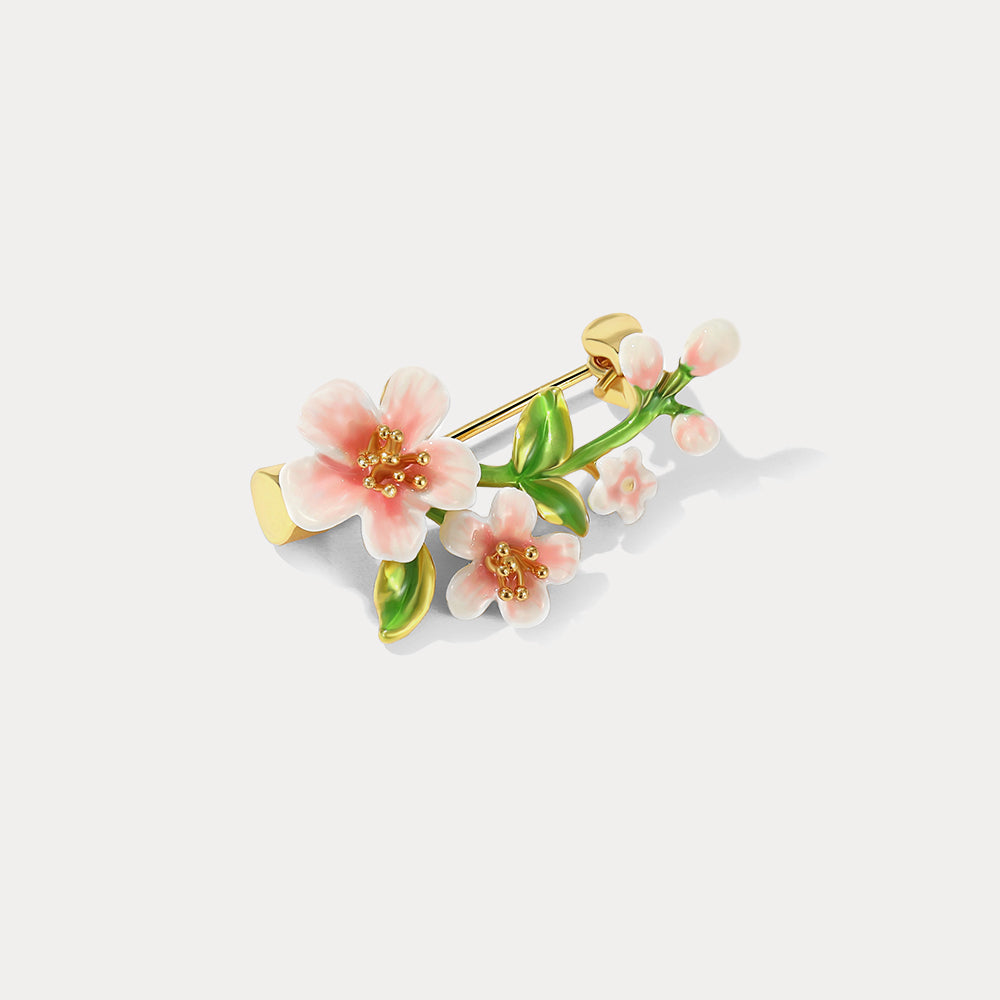 peach blossom brooch for women