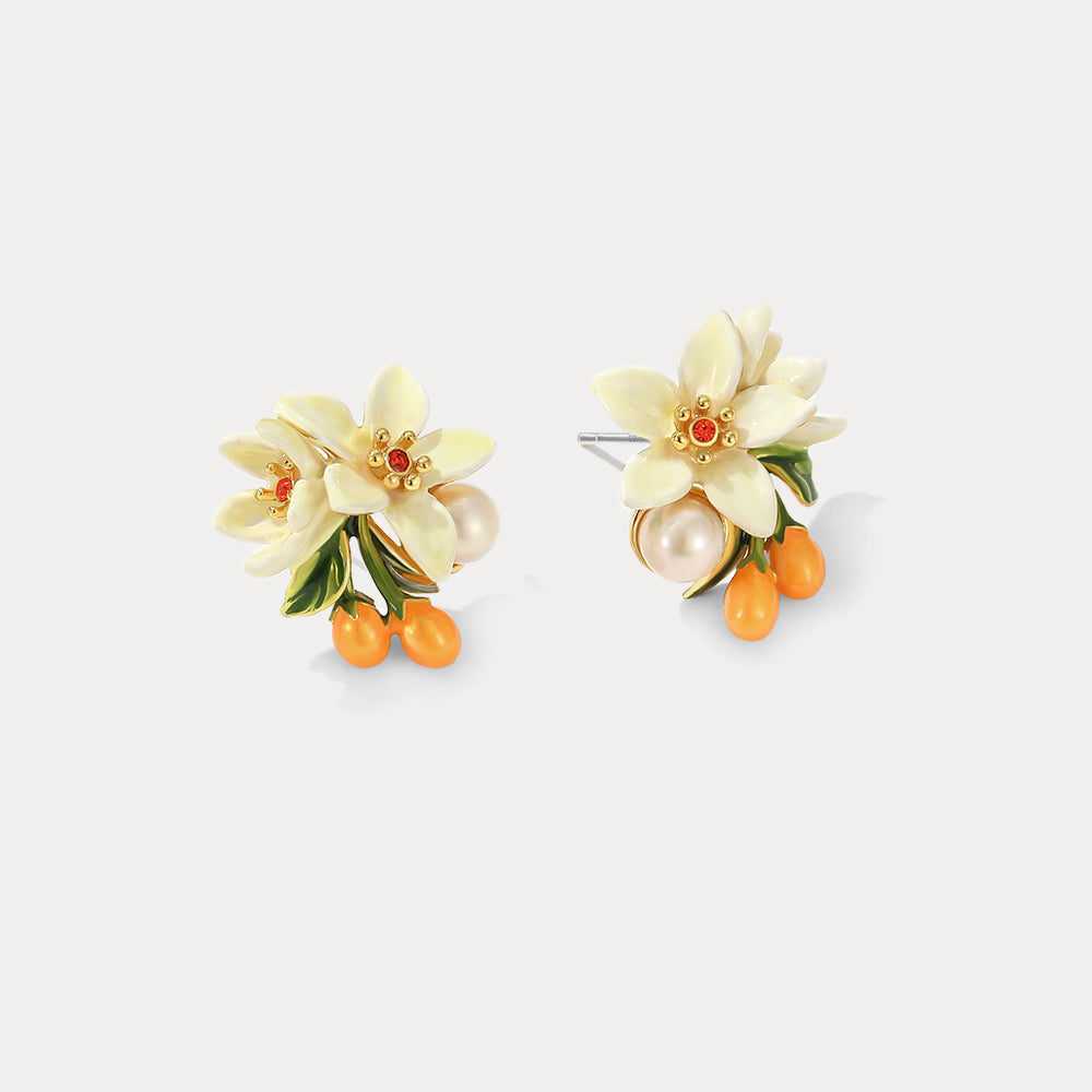 orange blossom stud earrings