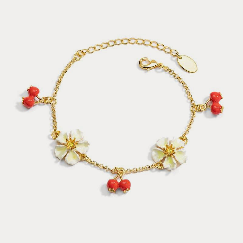 Selenichast cranberry flowers bracelet 1