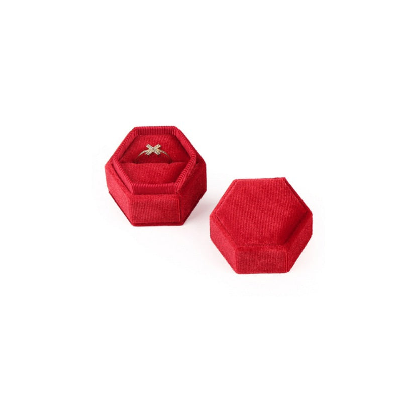 Red Fancy Velvet Ring Box