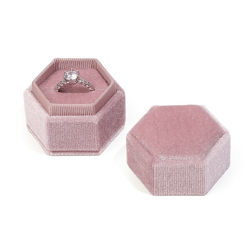 Bubblegum Pink Fancy Velvet Ring Box