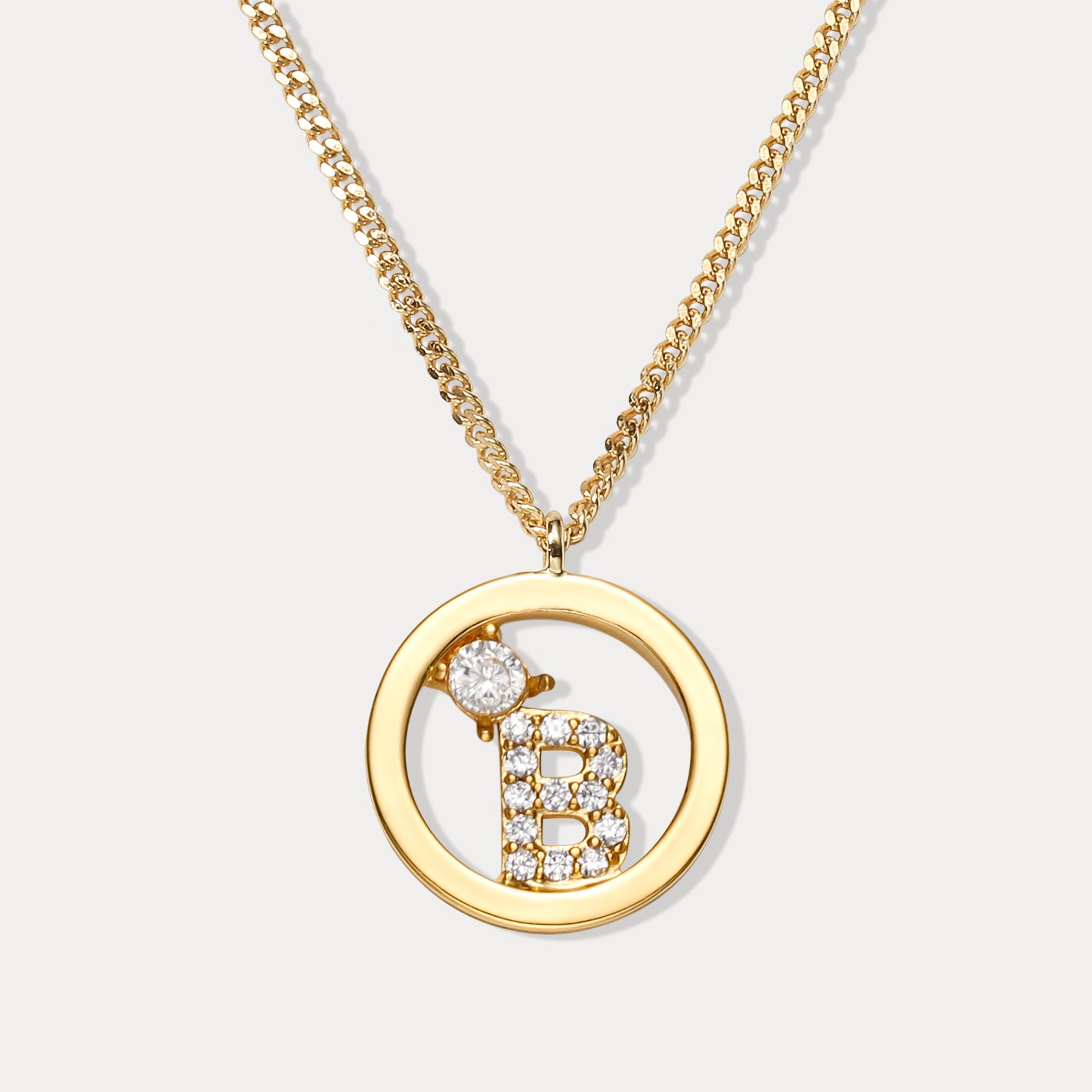 Diamond Letter B Chain Necklace