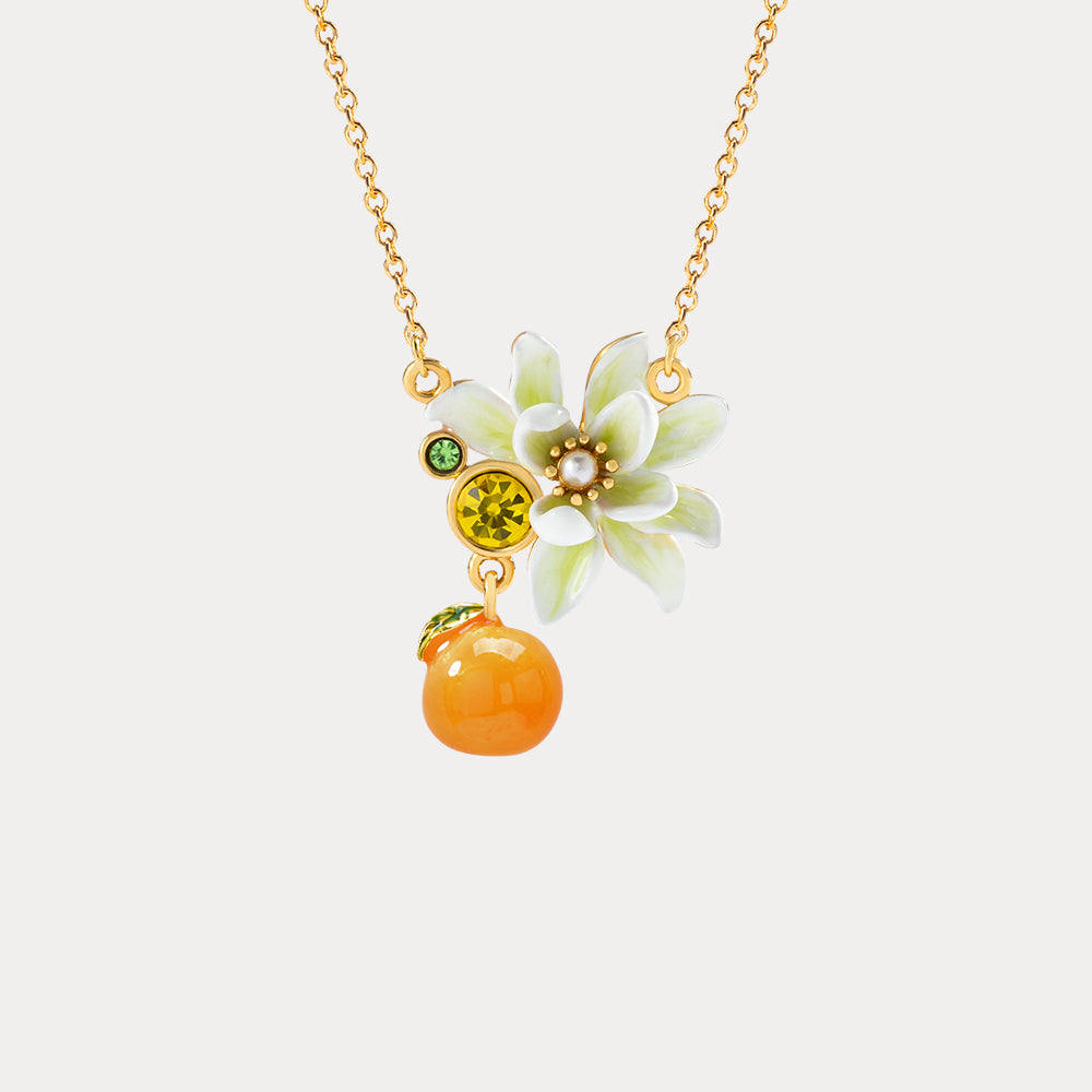 Selenichast Orange Flower Necklace