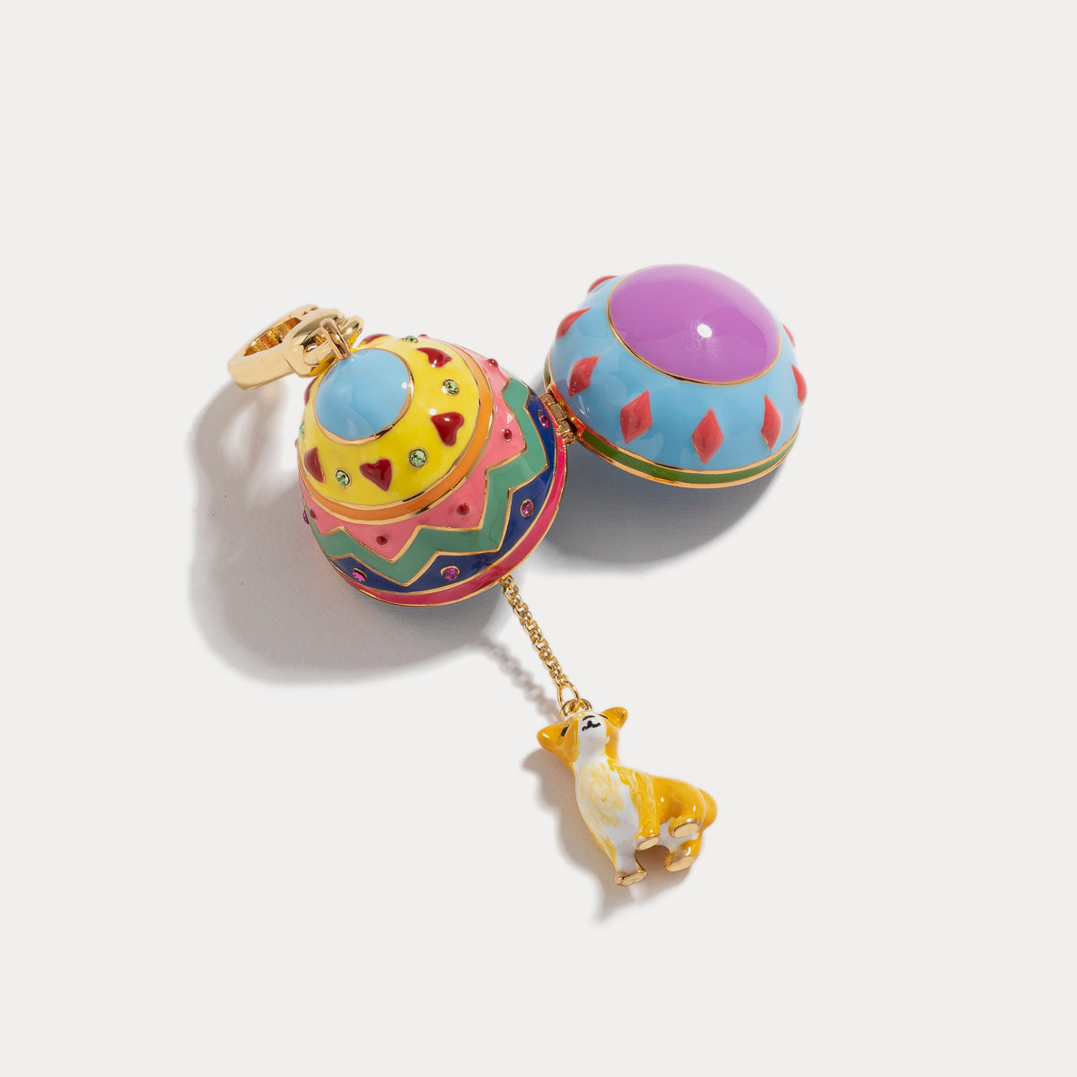 enamel dog zodiac easter egg pendant