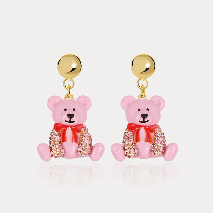 Cute Pink Candy Bear Earrings