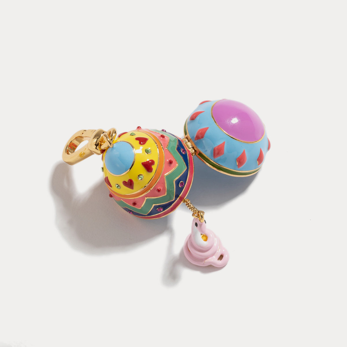 cute snake zodiac easter egg pendant