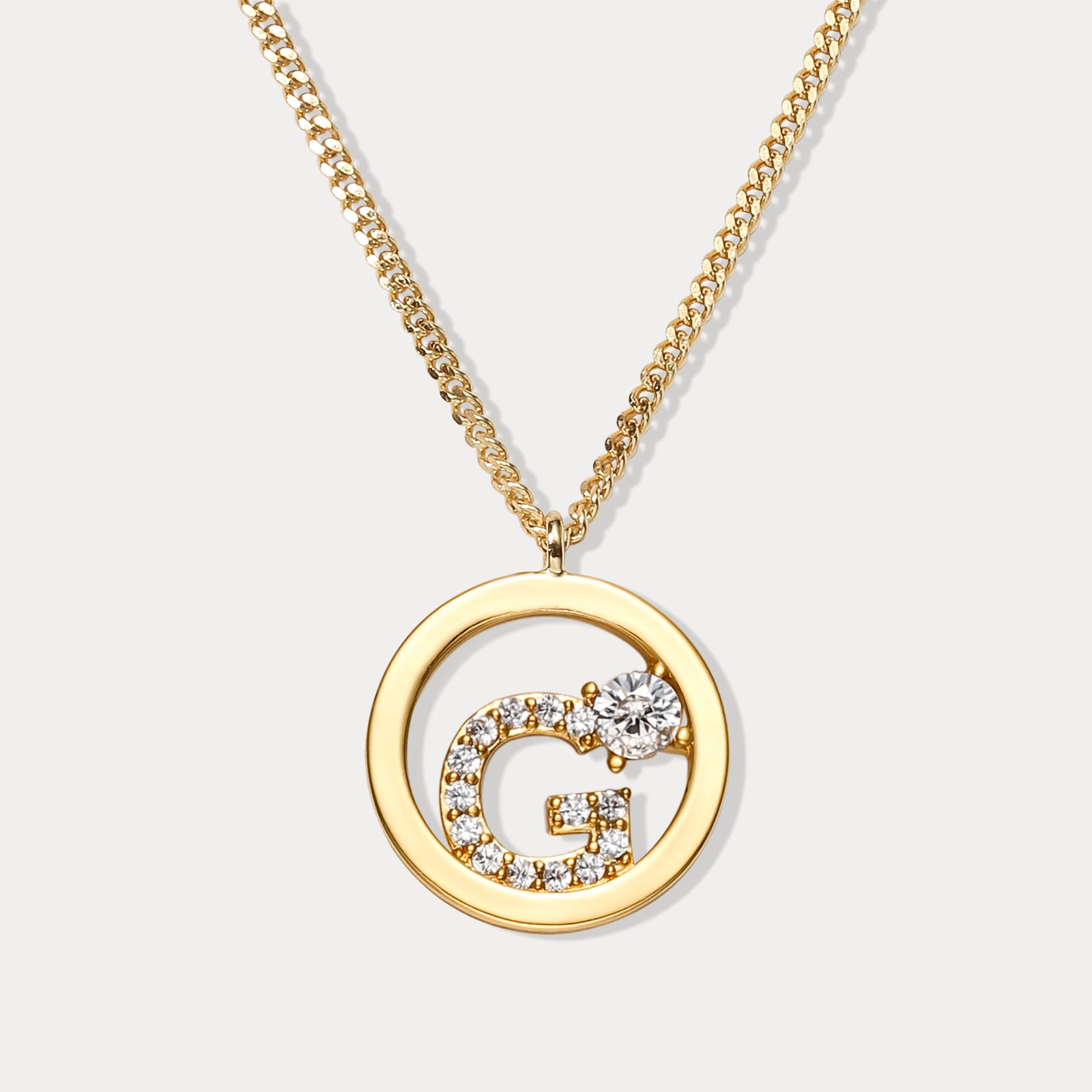 Diamond Letter G Chain Necklace