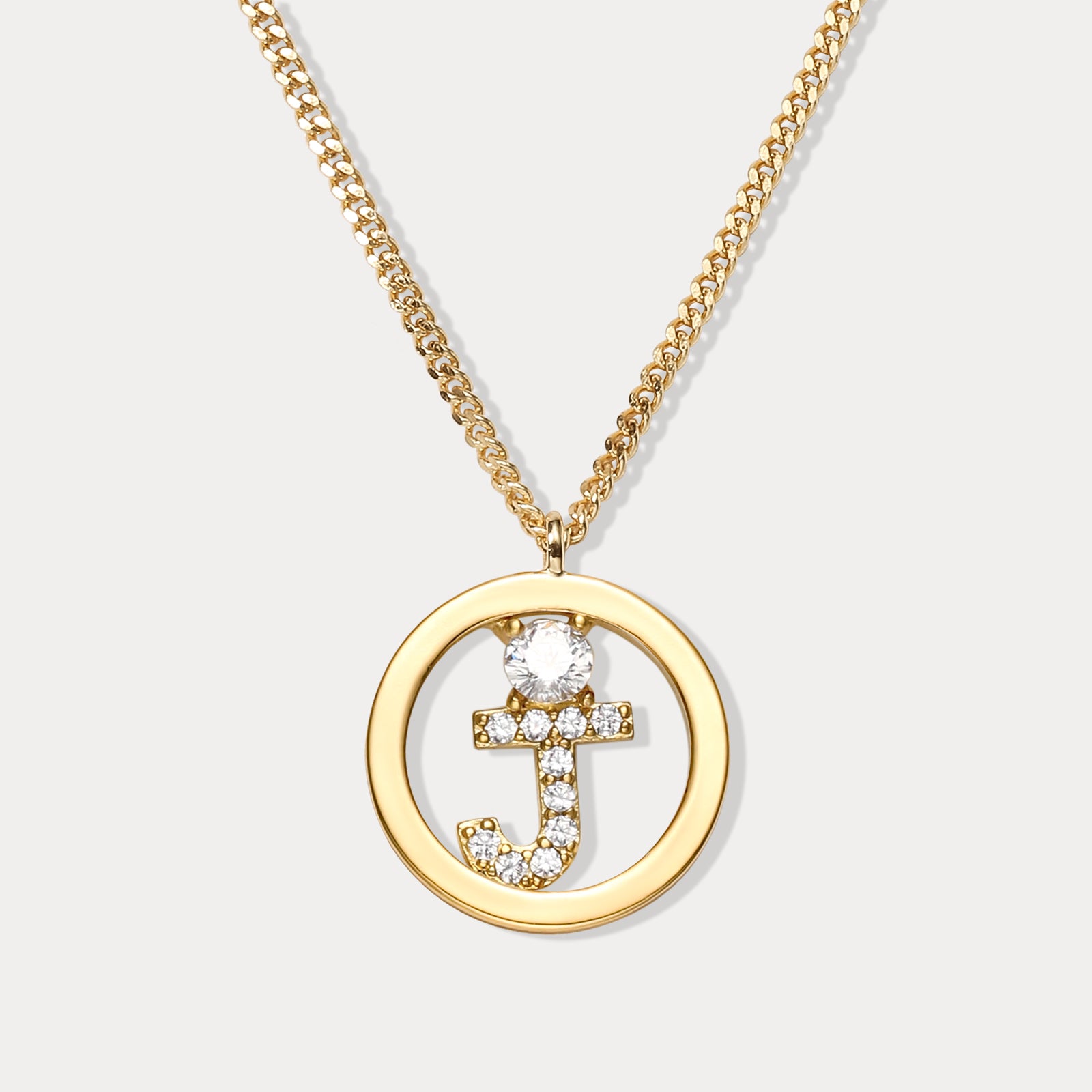 Diamond Letter J Chain Necklace