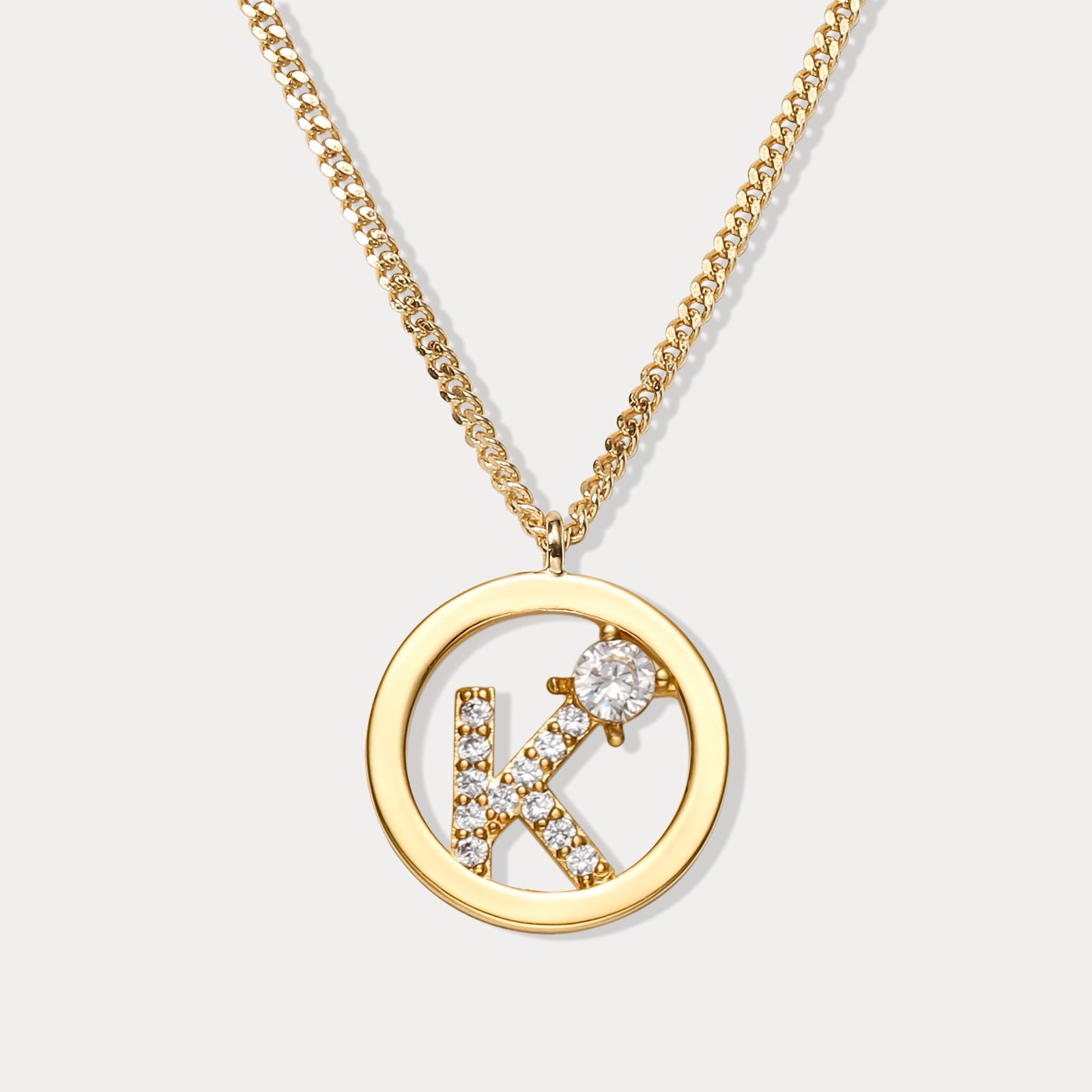 Diamond Letter K Chain Necklace