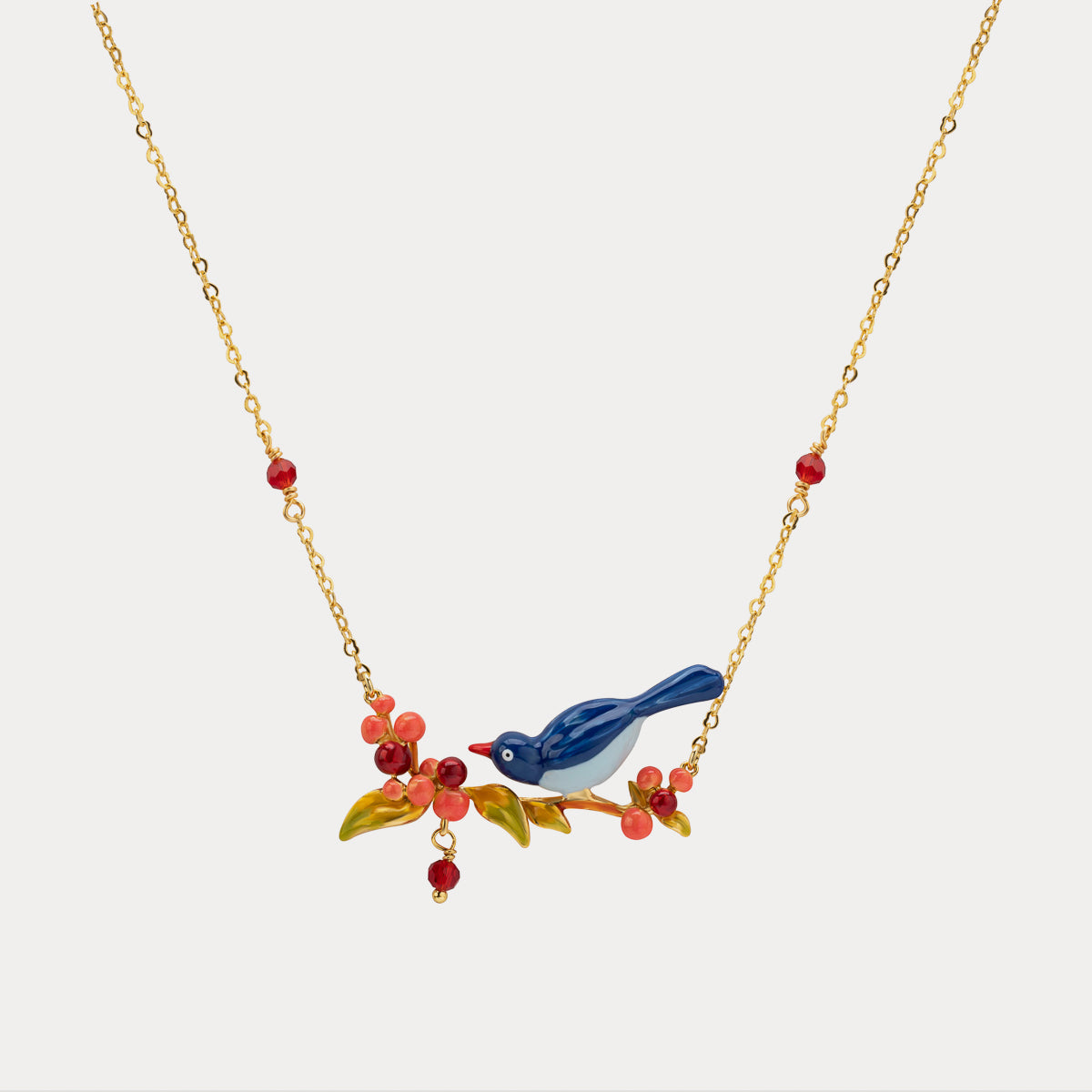 Selenichast pair of lovebirds necklace