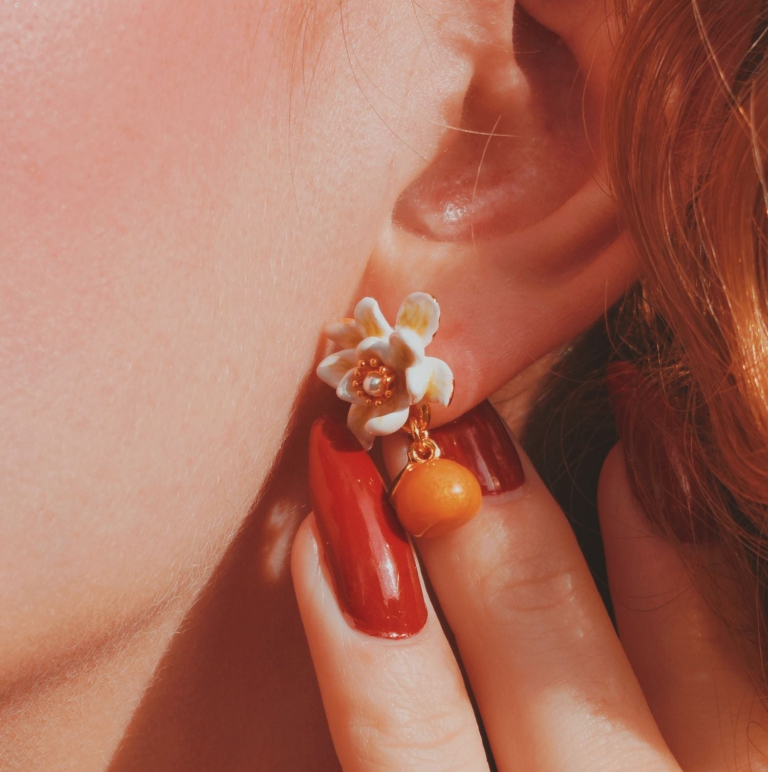 Selenichast Orange Stud Earrings