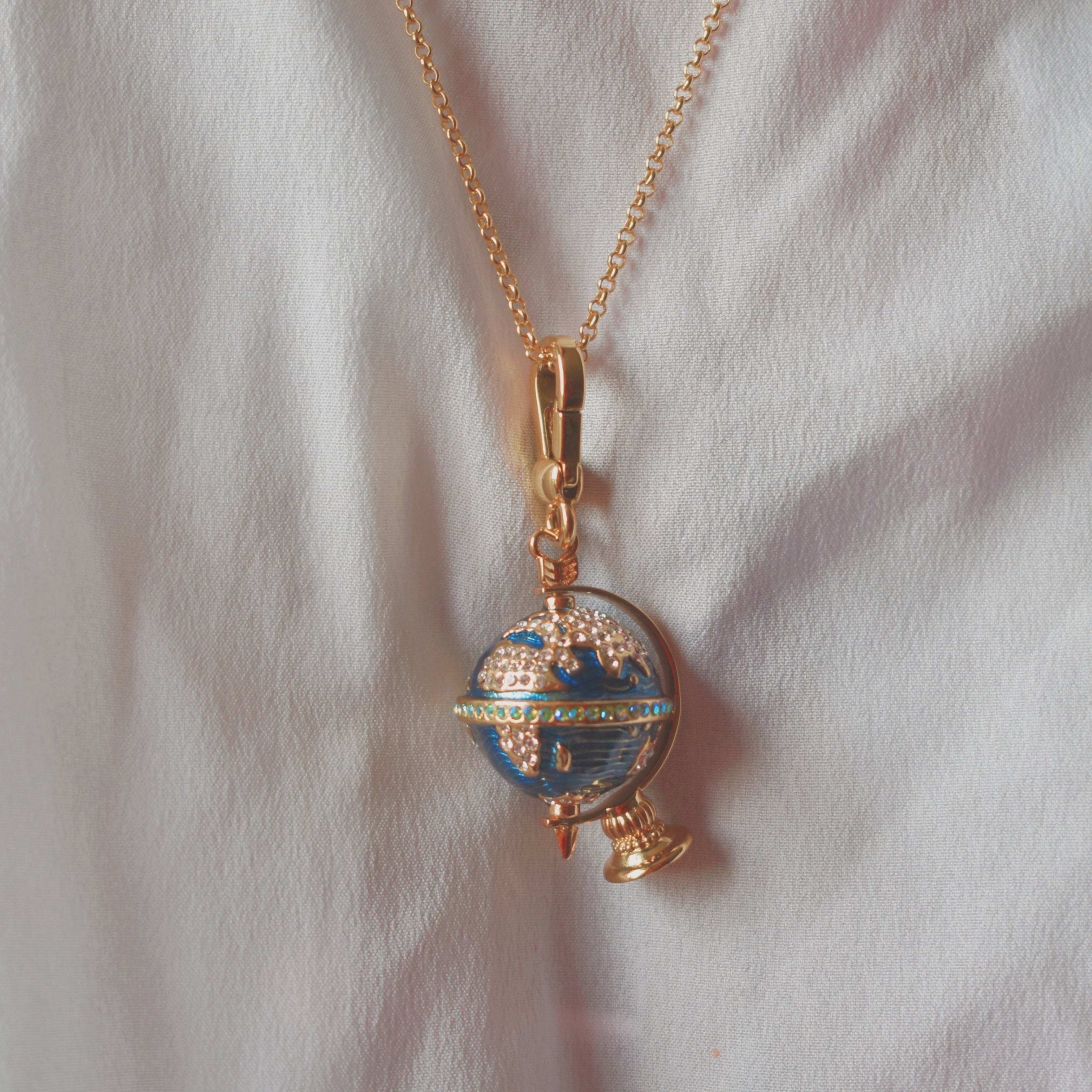 Globe Pendant Cubic Zirconia Necklace