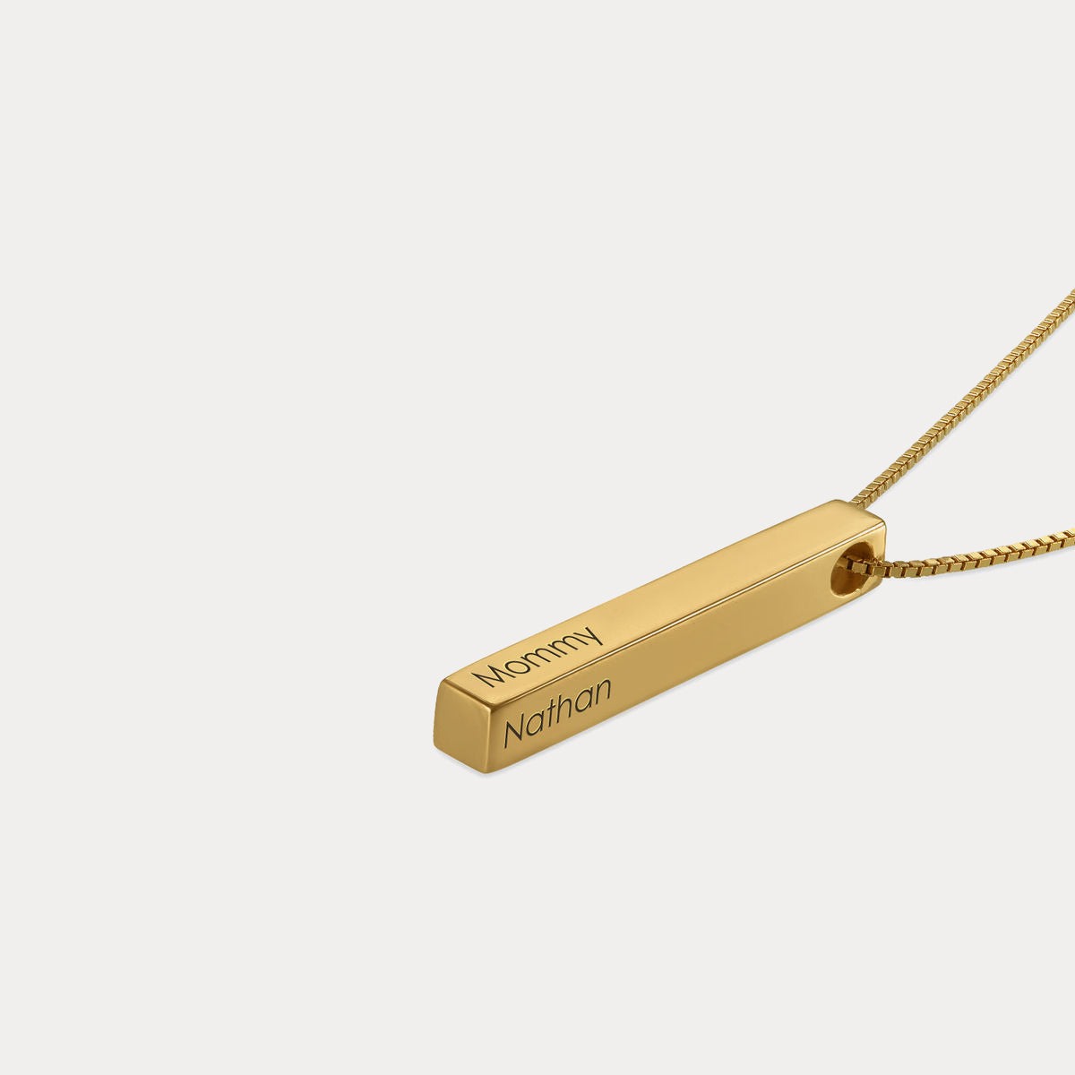 Engraved 3D Bar Personalized Name Necklace