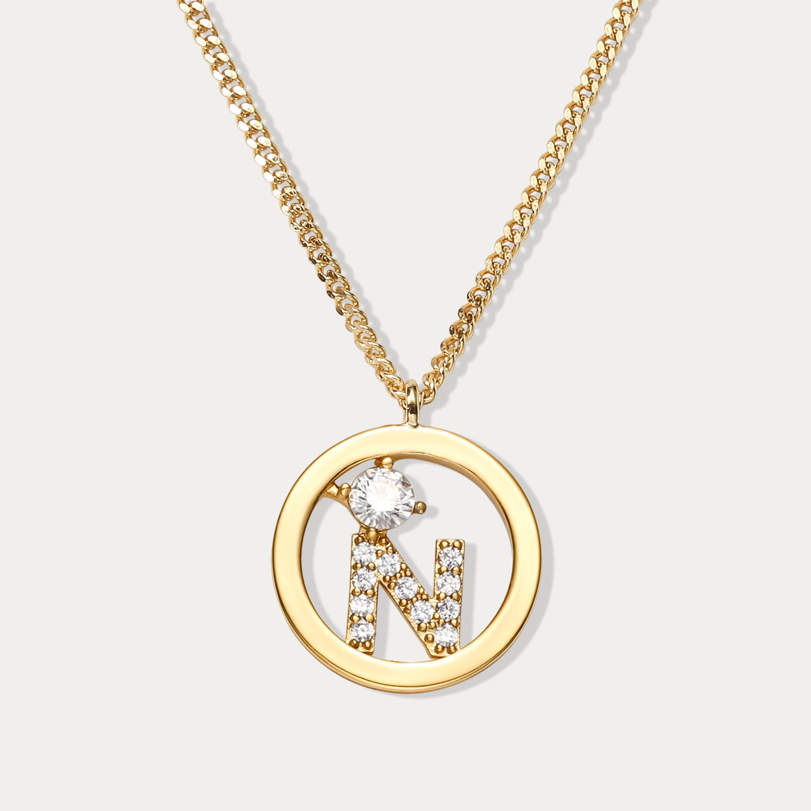 Diamond Letter N Chain Necklace