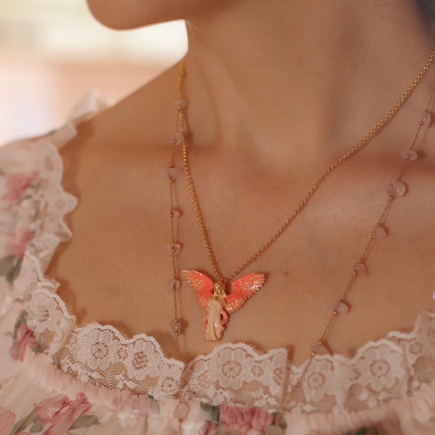 Pink Angel Necklace