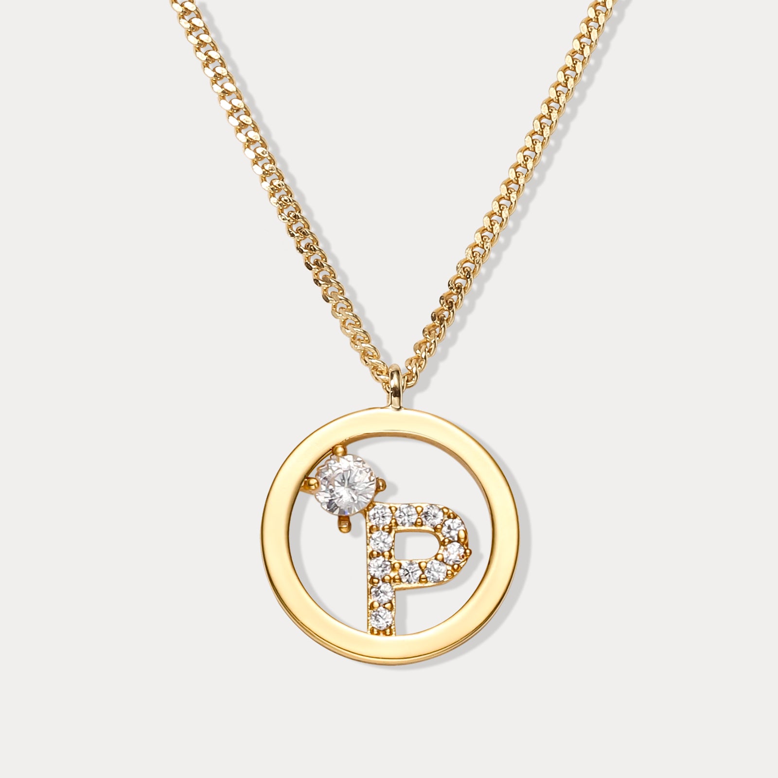 Diamond Letter P Chain Necklace