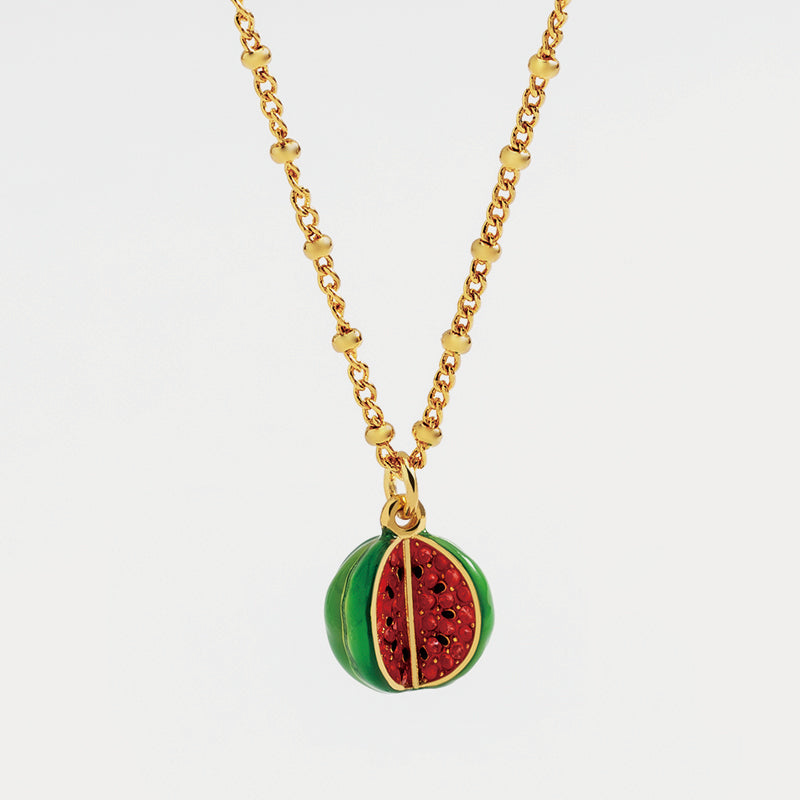 vintage fruit enamel necklace