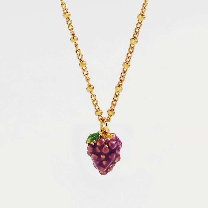 Grape Fruit Enamel Necklace