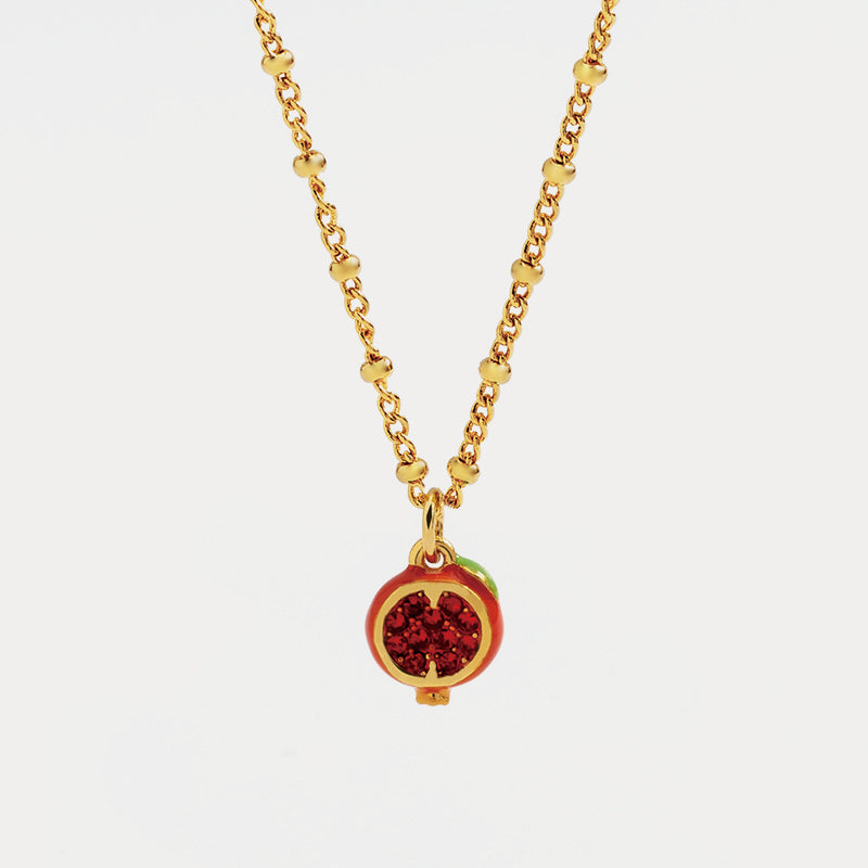 gold fruit enamel necklace 