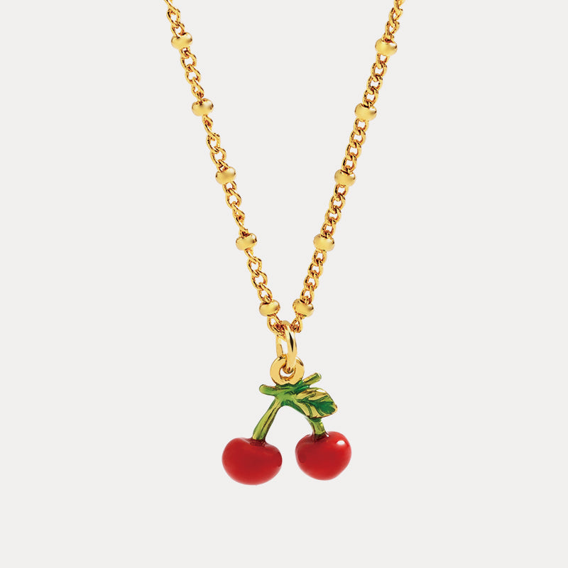 Selenichast Cherry Enamel Necklace
