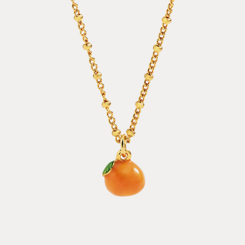 Selenichast Orange Enamel Necklace