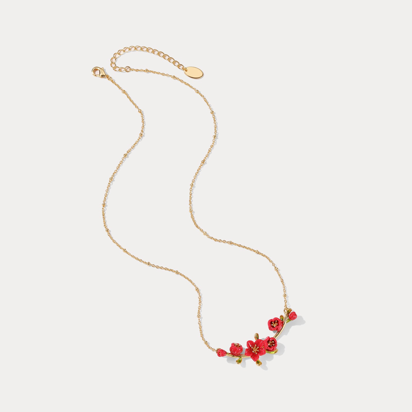 Begonia Flower Brass Necklace