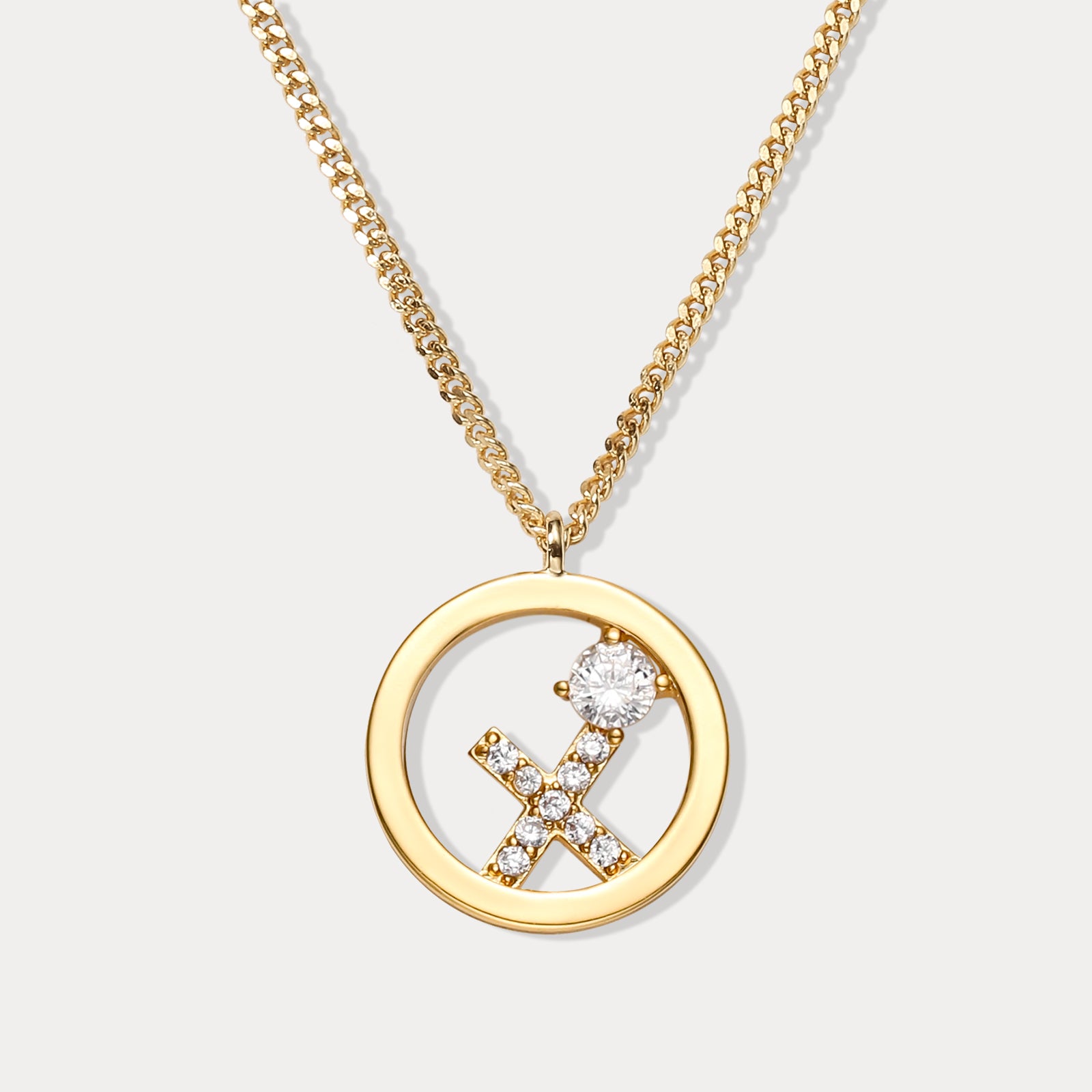 Diamond Letter X Chain Necklace