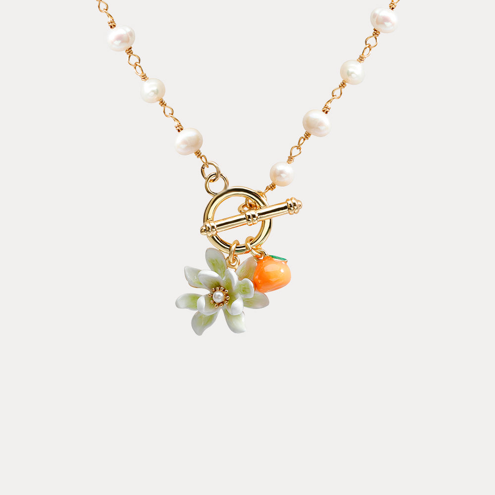 Selenichast citrus gardenia pearl necklace